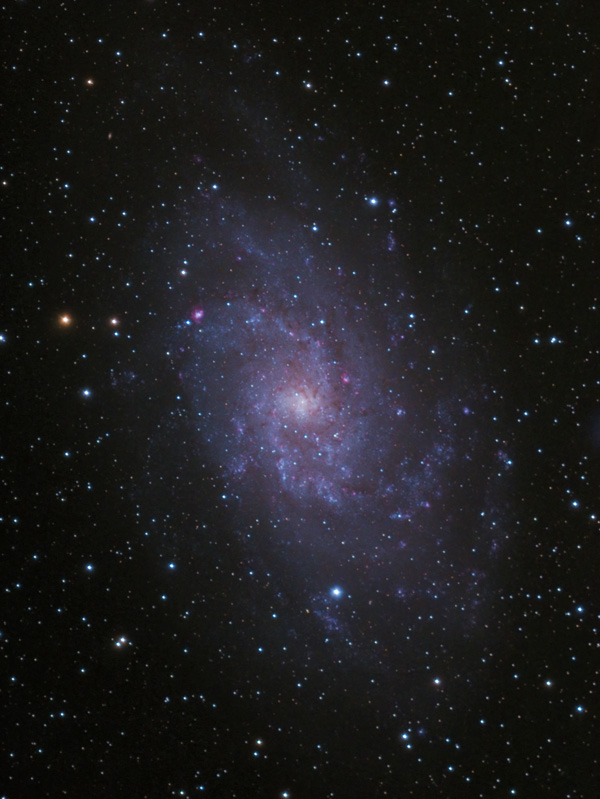 Galaxia M33, 23.8./30.8./1.9. 2017, RGB, jednotlivé exp. 480 sec, WO Star 71 &amp; Atik 420c