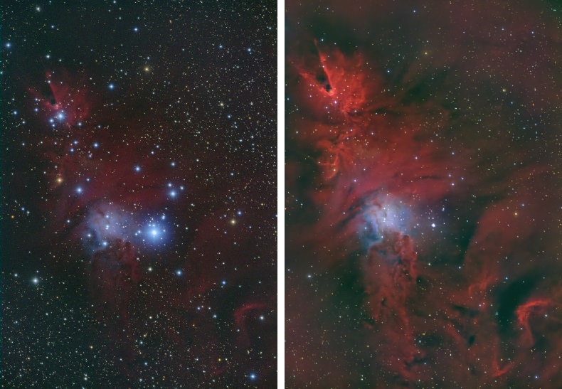 Original vs New processing_NGC 2264.jpg