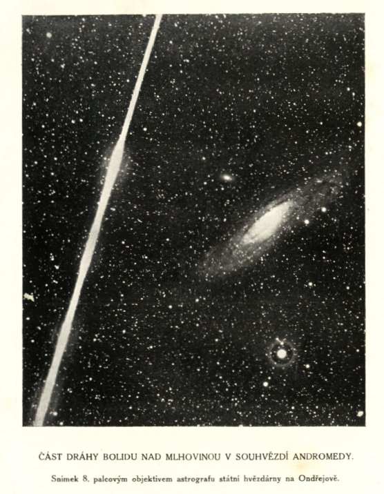 Snímek bolidu u M31 z 12. září 1923