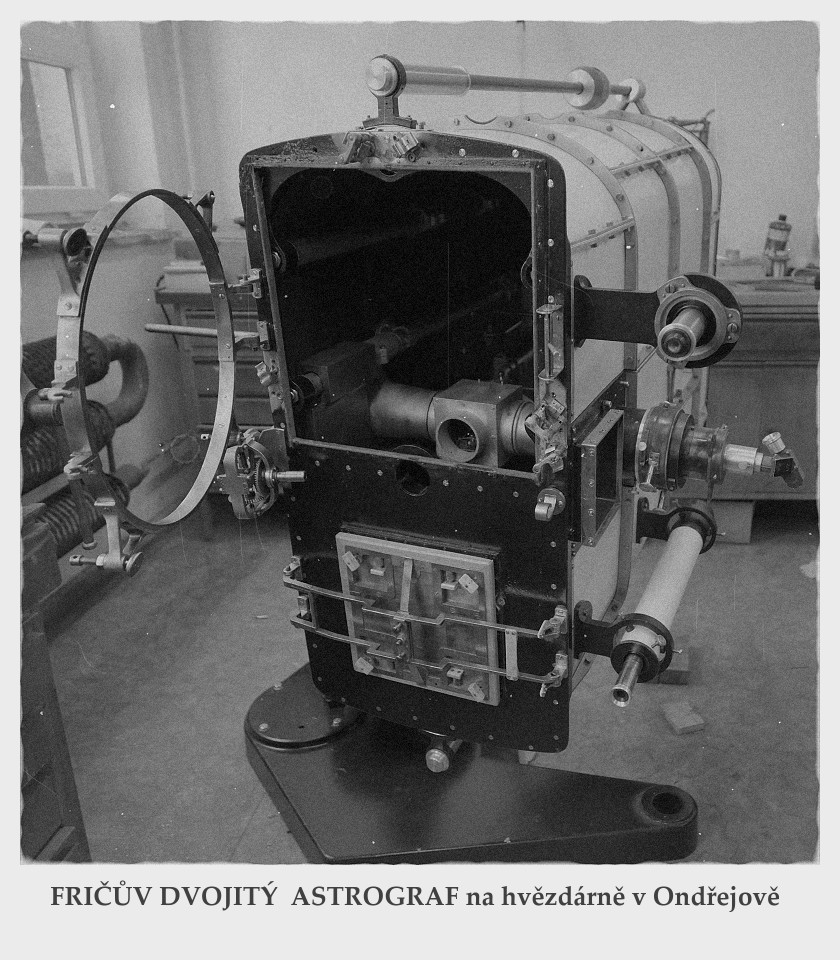 Foto Fričova astrografu v ondřejovských dílnách, fotka drobně ostaršená :o)