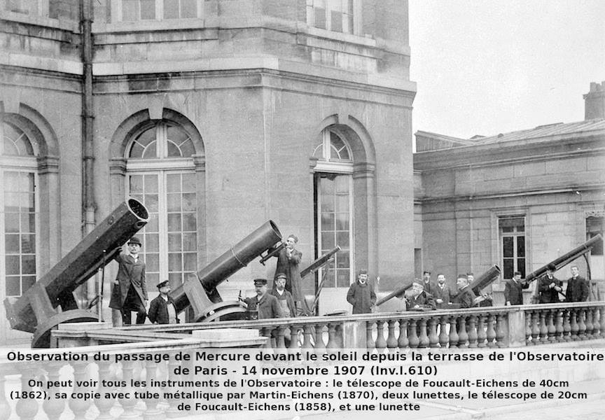 pozorování tranzitu Merkura přez Slunce 14.11.1907 na terase pařížské observatoře.jpg