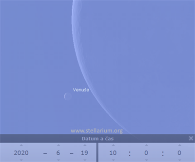 zákryt Venuše Měsícem 19.6.2020 , grafika stellarium.png