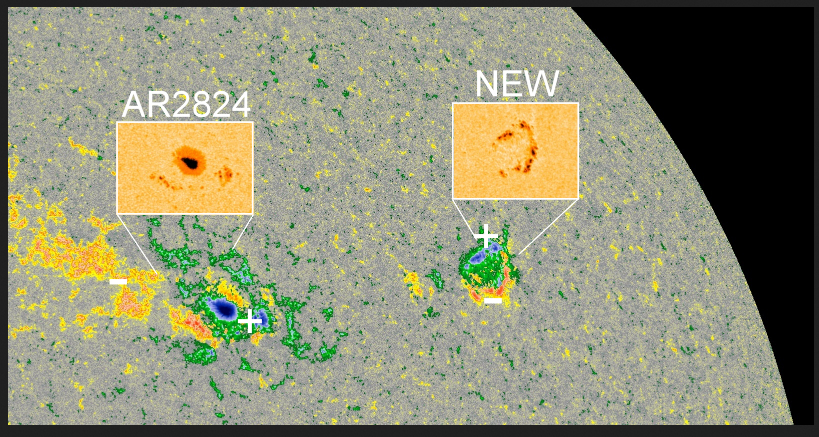 Nová AR2826  magnetická  mapa SDO, 26.5.2021.png