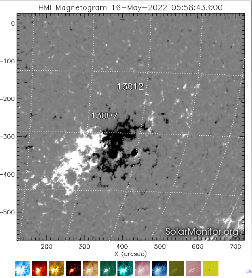 Magnetogram AR3007, 16.5.2022, SolarMonitor.png