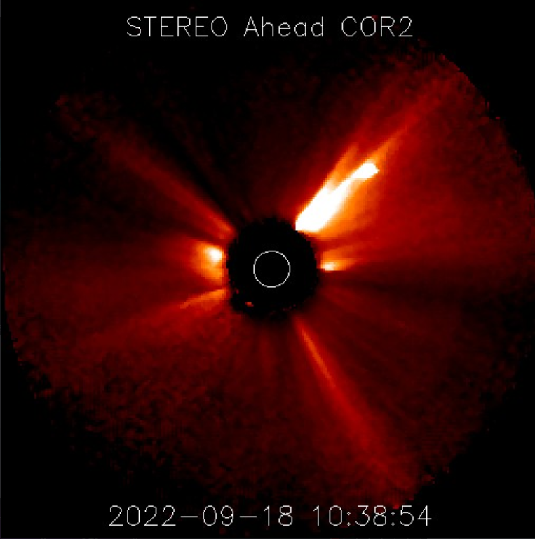 CME 18.9.2022, 10h 38m UT, STEREO Ahead COR2.png