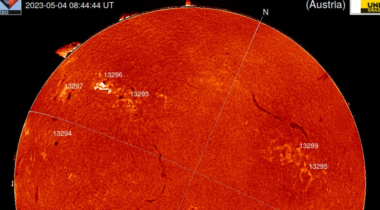 Erupce M3,9  v AR3296, protuberance , 04.05.2023 08h 44m UT, Kanzelhöhe.png