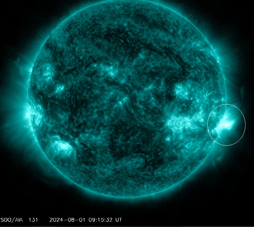 Erupce v AR3768, 1.8.2024, 09h 15m UT, SDO_AIA 131Ä.png