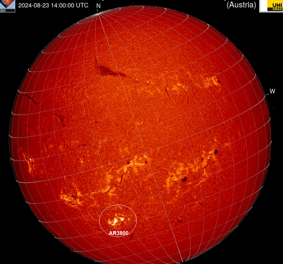 Erupce M1.7 v AR  23.8.2024, 14h 00m UT, Kanzelhöhe.png
